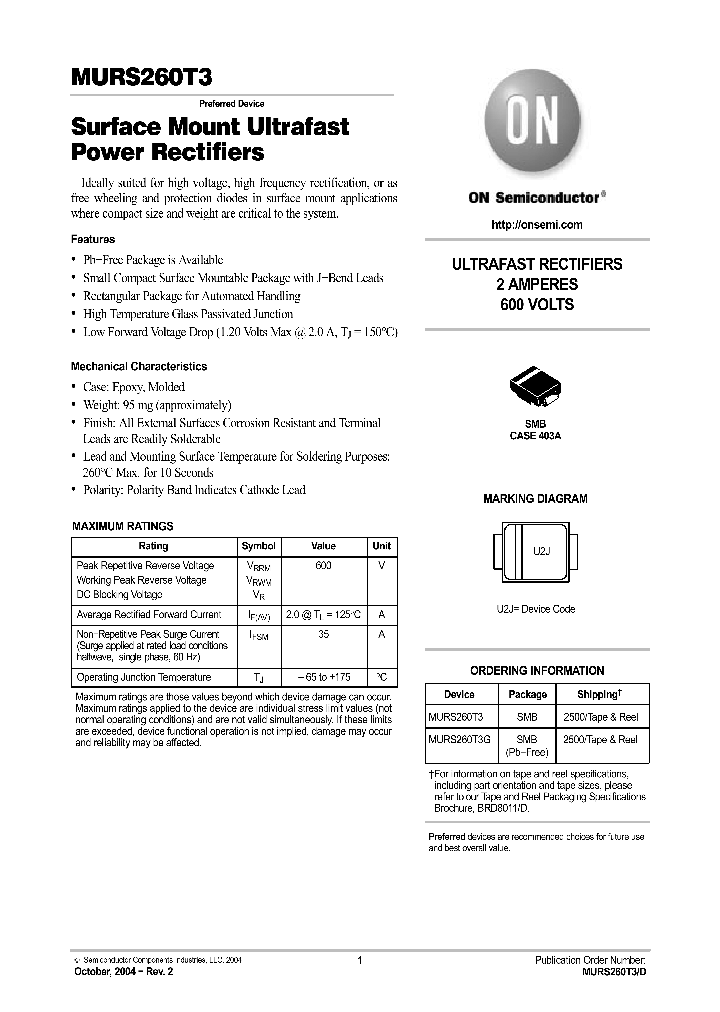 MURS260T3_1151490.PDF Datasheet