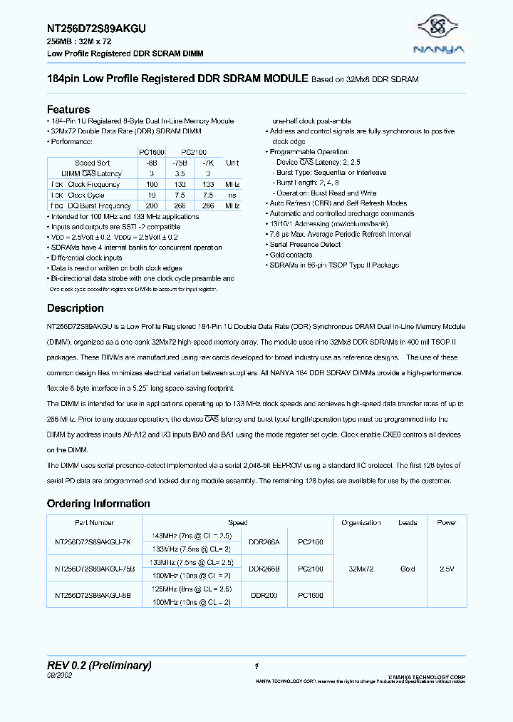 NT256D72S89AKGU-8B_1289864.PDF Datasheet