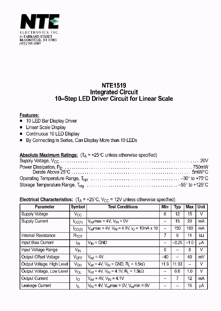 NTE1519_1290162.PDF Datasheet