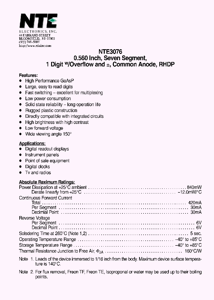 NTE3076_1290780.PDF Datasheet