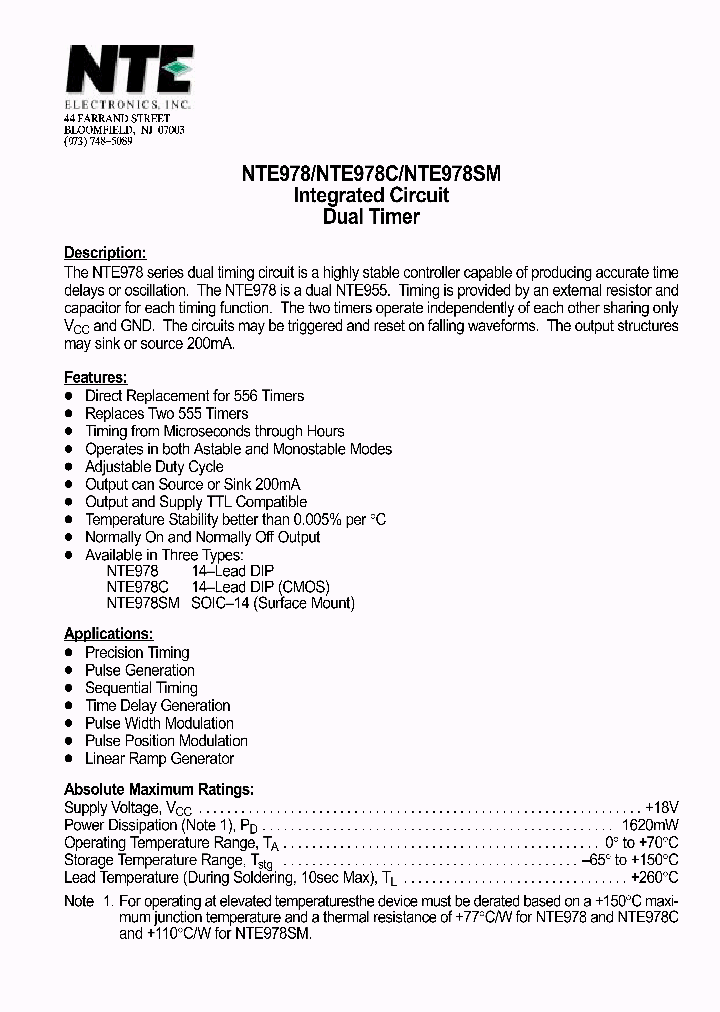 NTE978SM_1291431.PDF Datasheet