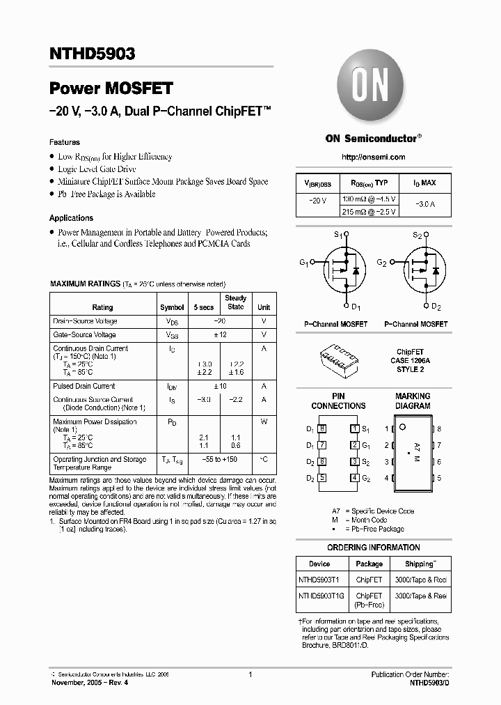 NTHD5903T105_1291478.PDF Datasheet