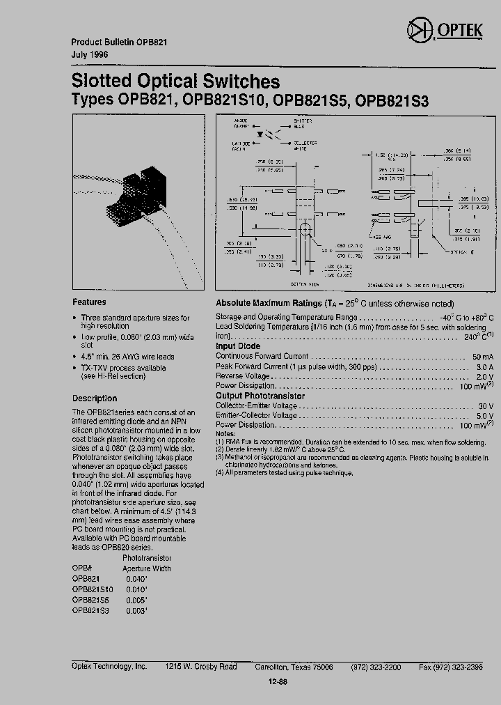 OPB821S5_1292380.PDF Datasheet