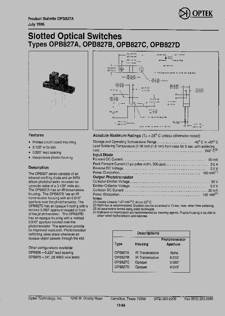 OPB827D_1292387.PDF Datasheet