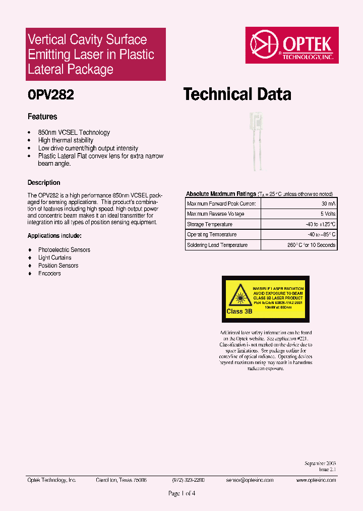 OPV282_1139120.PDF Datasheet