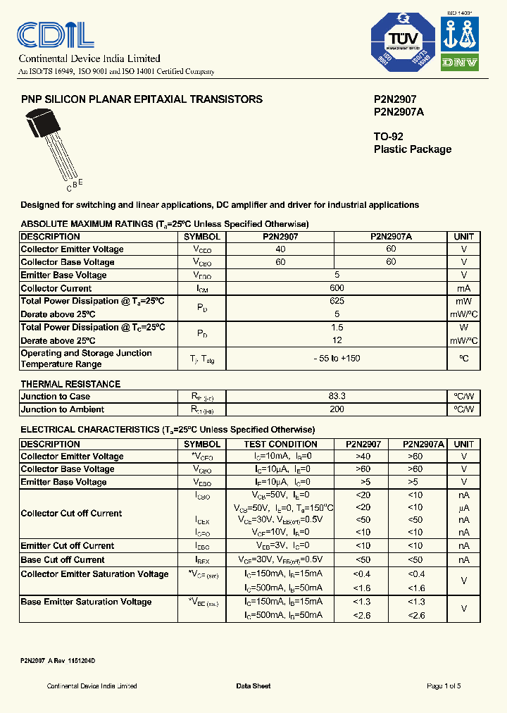 P2N2907A_1292896.PDF Datasheet