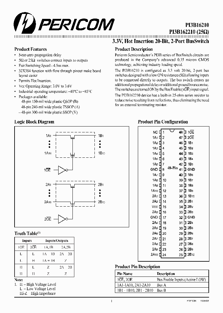 PI3B16210B_626756.PDF Datasheet