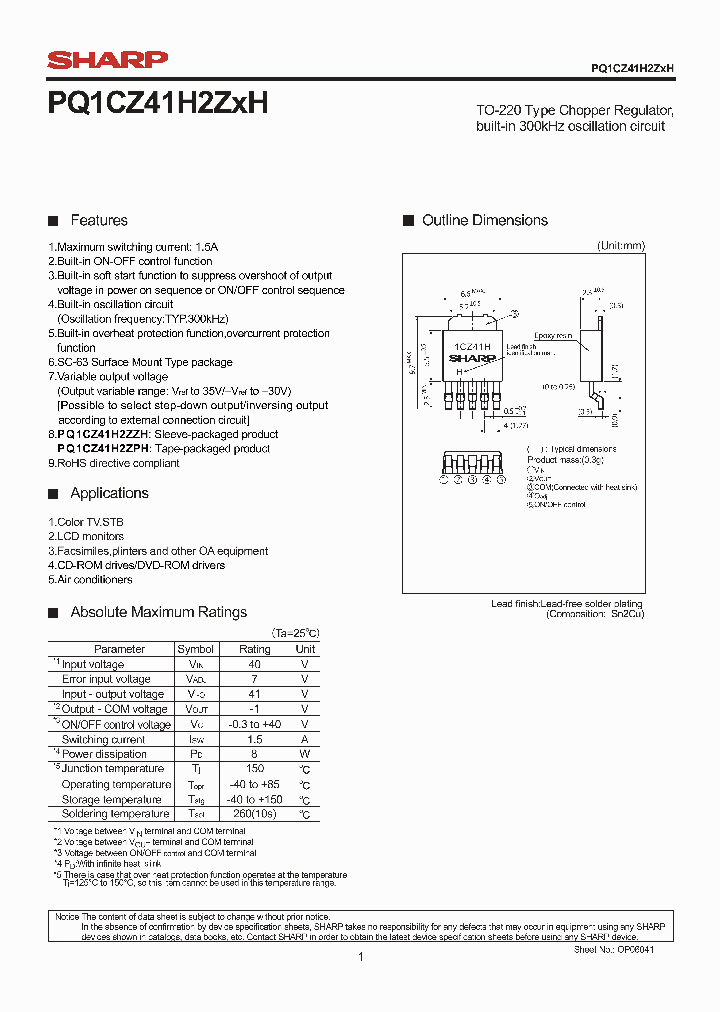 PQ1CZ41H2ZXH_1142465.PDF Datasheet