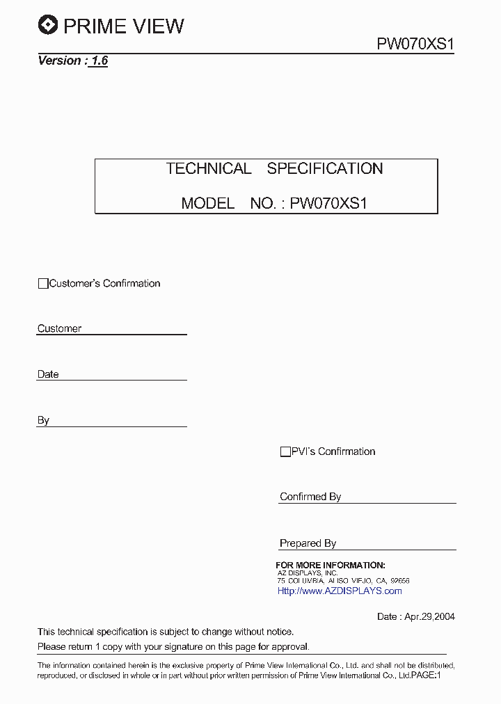 PW070XS1_1108662.PDF Datasheet