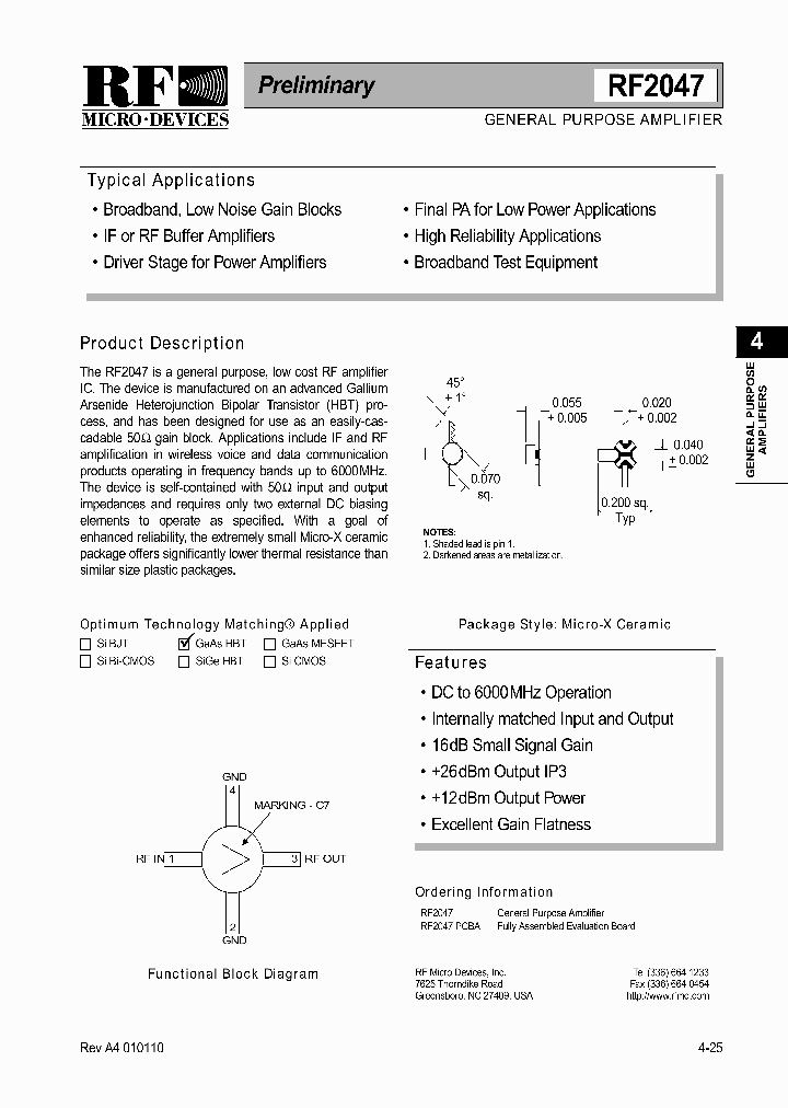 RF2047PCBA_1301244.PDF Datasheet