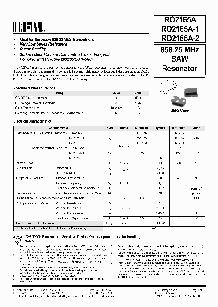 RO2165A-2_1302467.PDF Datasheet