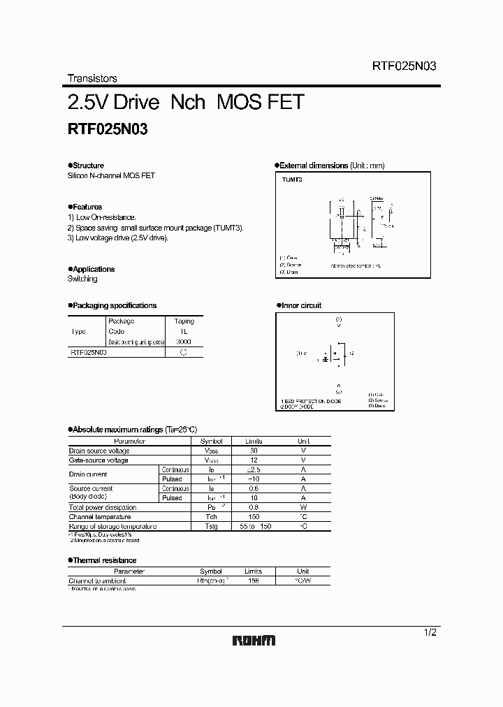 RTF025N03_1038617.PDF Datasheet