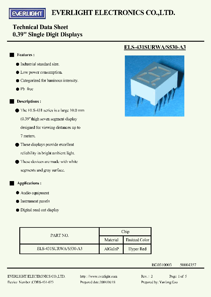 ELS-431SURWA_1097670.PDF Datasheet