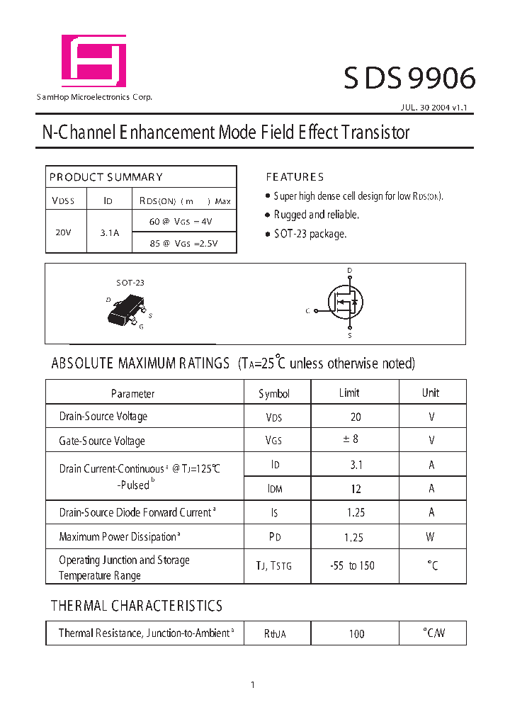 SDS9906_1306764.PDF Datasheet