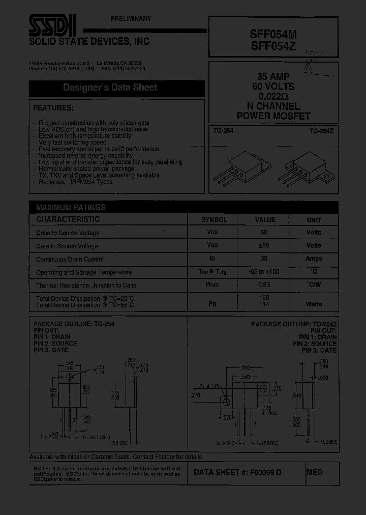 SFF054Z_1307422.PDF Datasheet