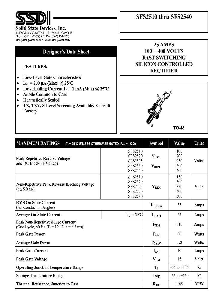 SFS2540_1307795.PDF Datasheet