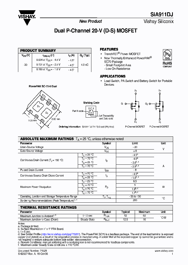 SIA911DJ_1309337.PDF Datasheet