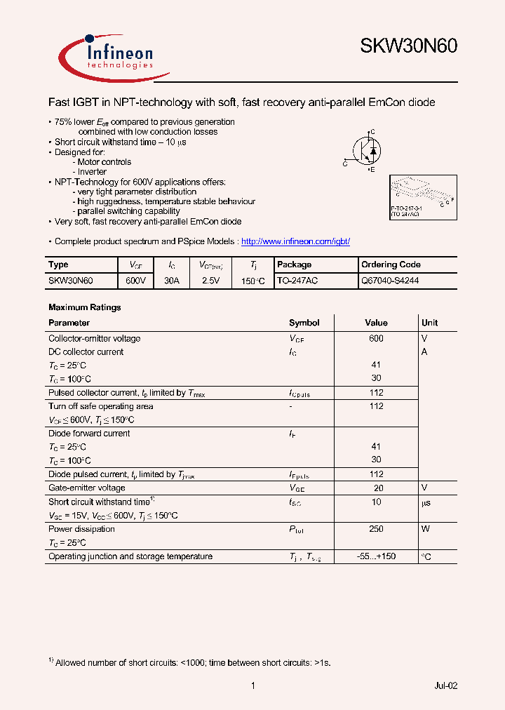 SKW30N60_1309926.PDF Datasheet