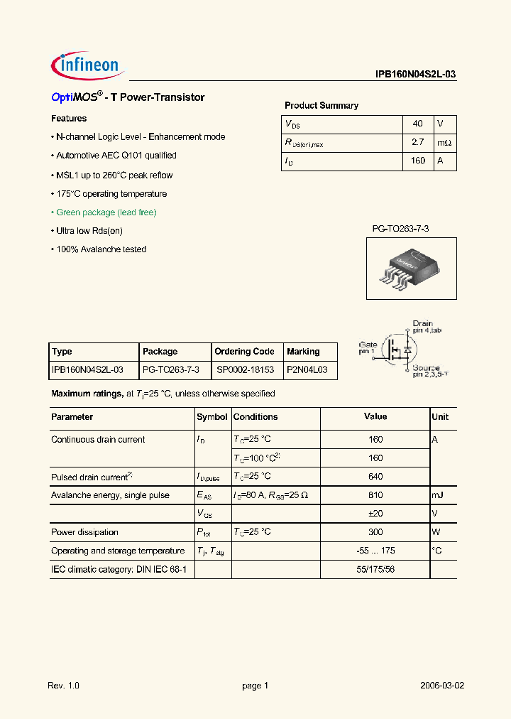 IPB160N04S2L-03_657113.PDF Datasheet