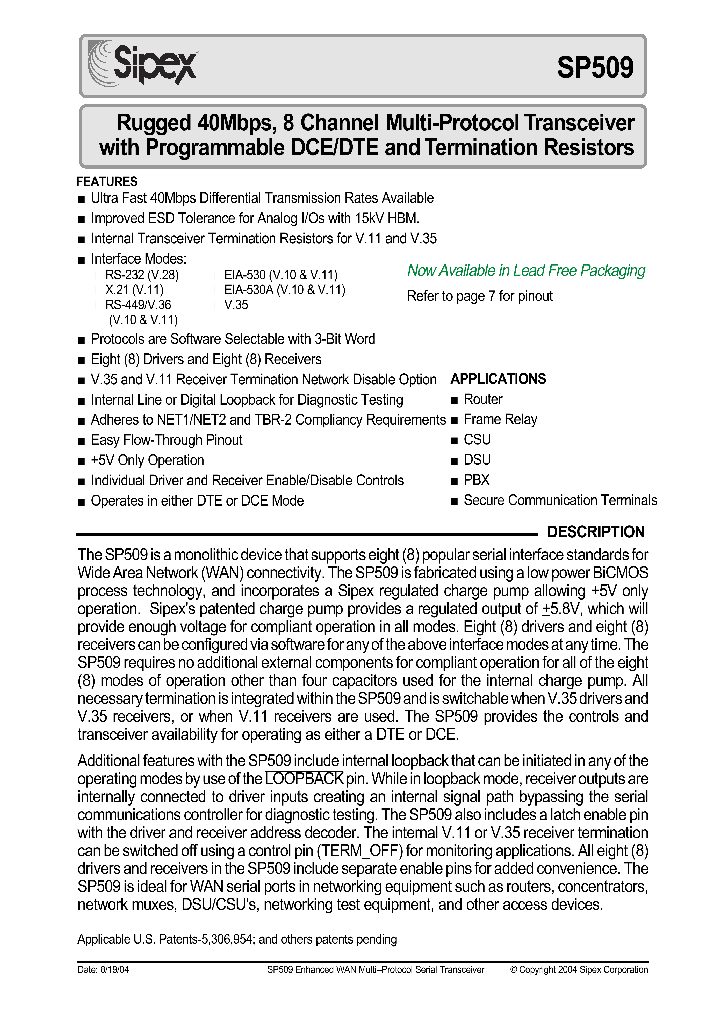 SP509CF_1314938.PDF Datasheet
