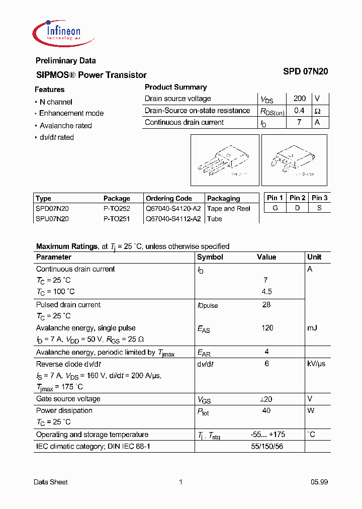 SPU07N20_1315726.PDF Datasheet