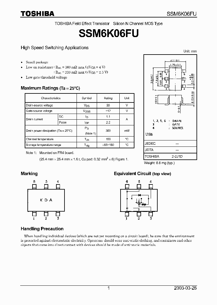 SSM6K06FU_1316814.PDF Datasheet