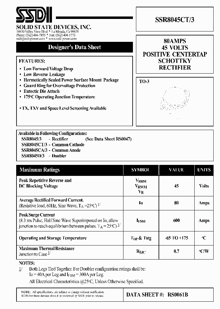 SSR8045CT3_1316934.PDF Datasheet