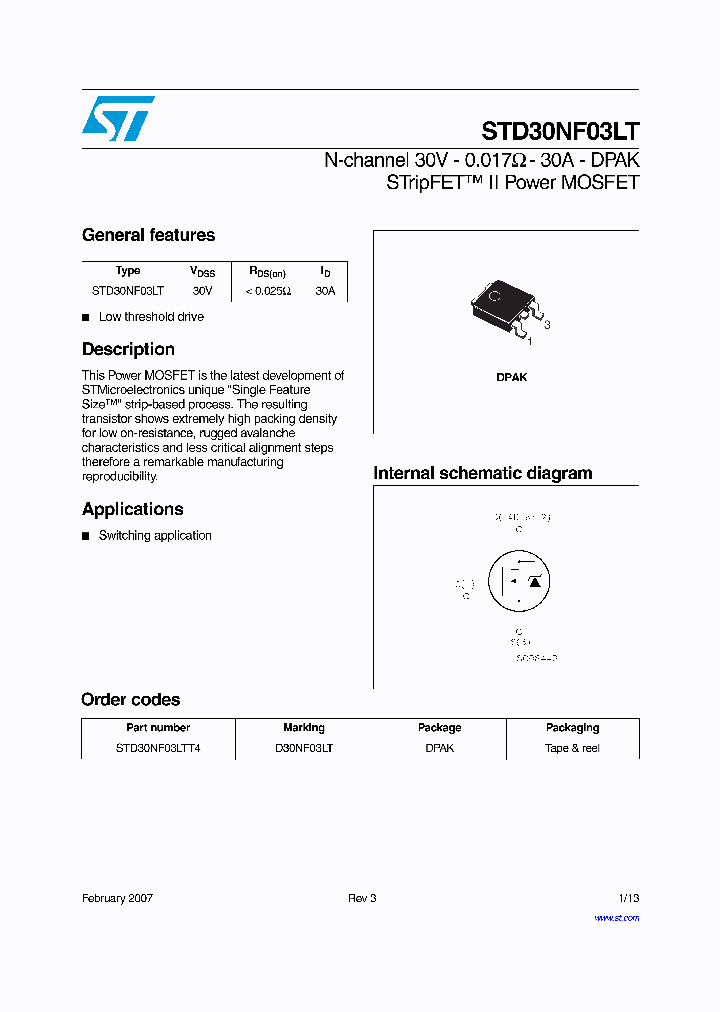 STD30NF03LTT4_1107426.PDF Datasheet