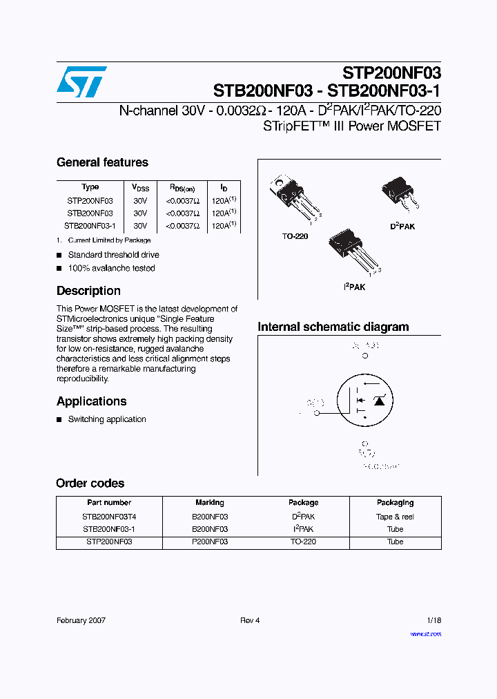 STP200NF03_1318899.PDF Datasheet