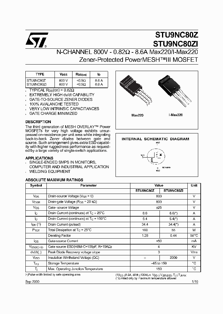 STU9NC80Z_956616.PDF Datasheet