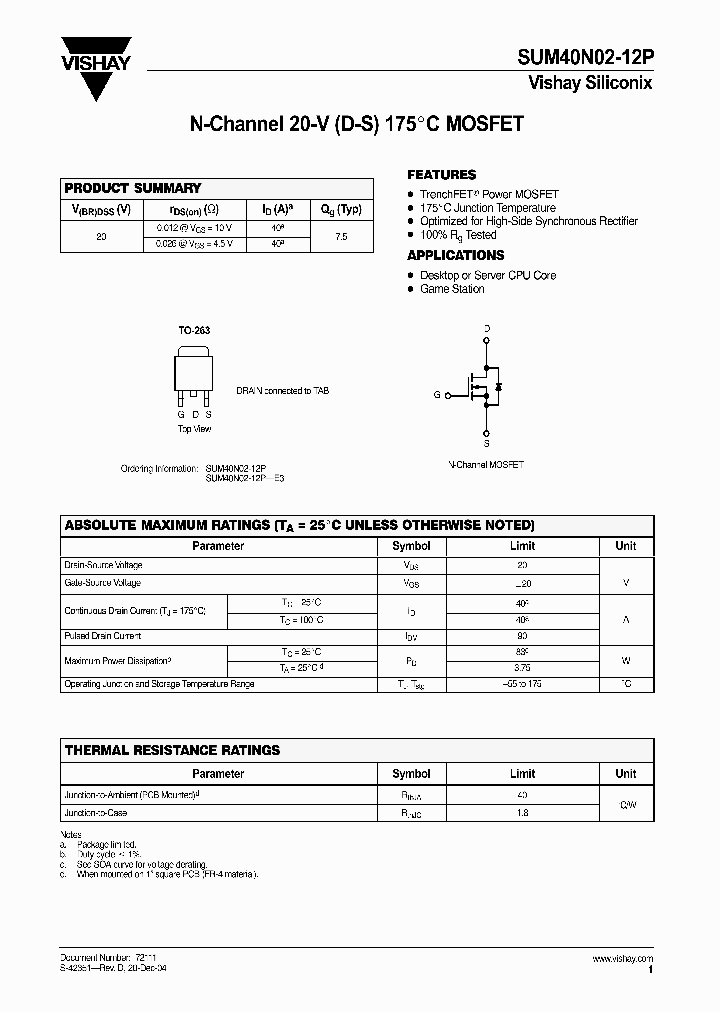 SUM40N02-12P_1319819.PDF Datasheet