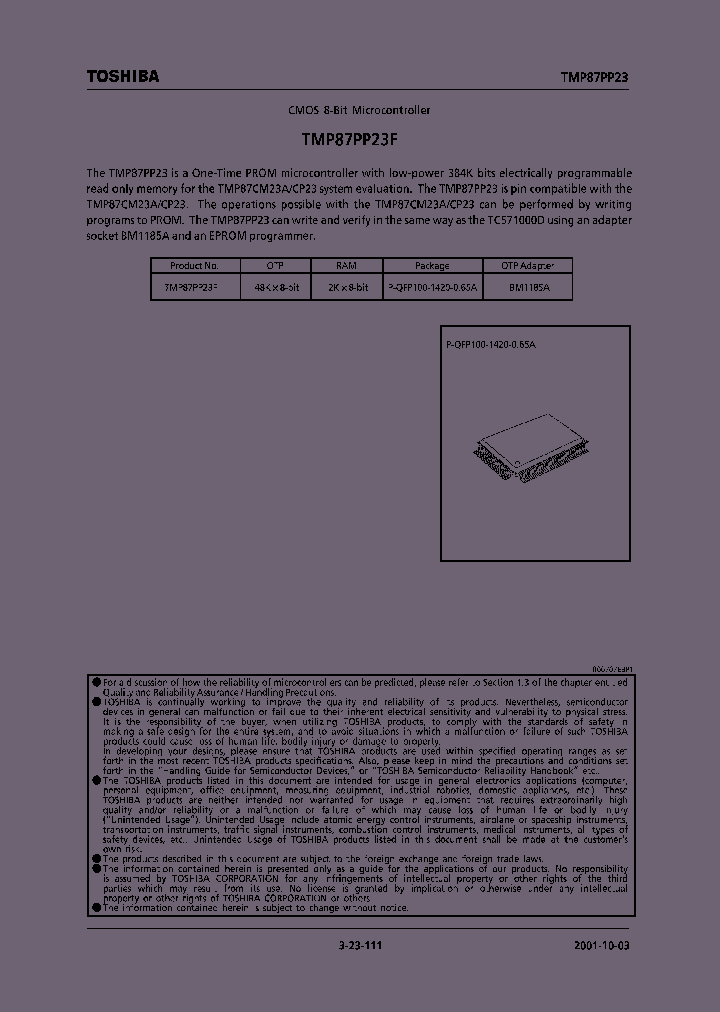 TMP87PP23F_1327257.PDF Datasheet