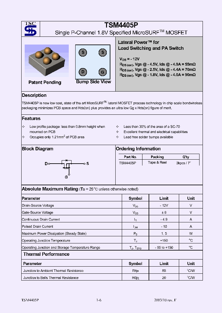 TSM4405P_1329528.PDF Datasheet