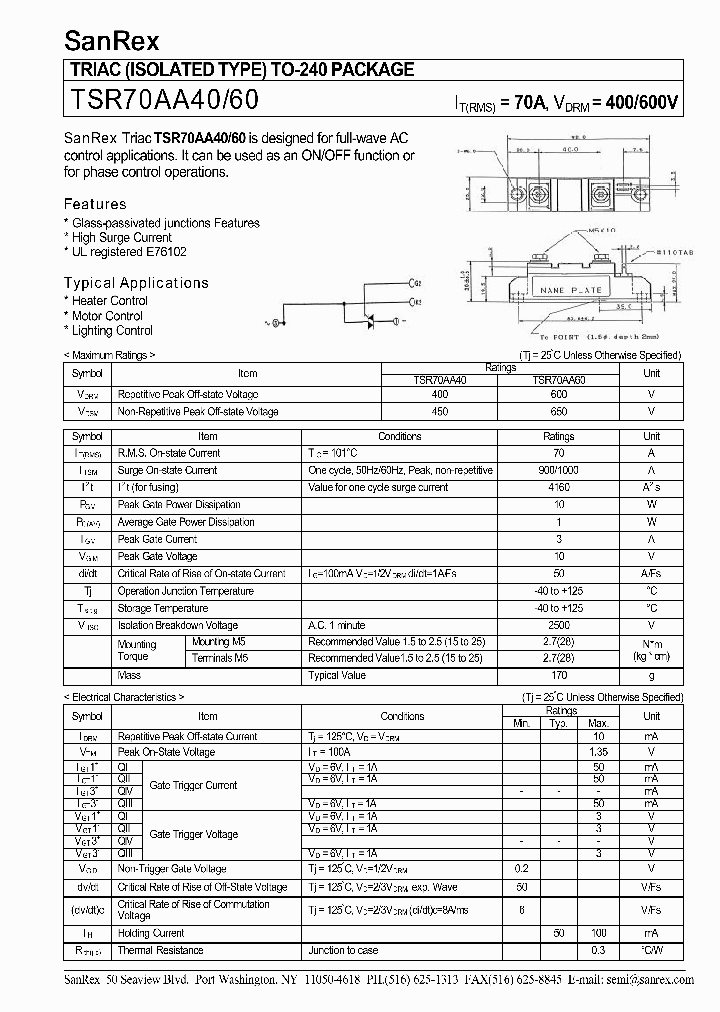 TSR70AA60_1329709.PDF Datasheet