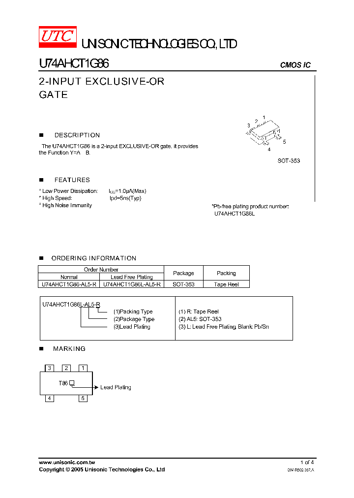 U74AHCT1G86L-AL5-R_1330371.PDF Datasheet