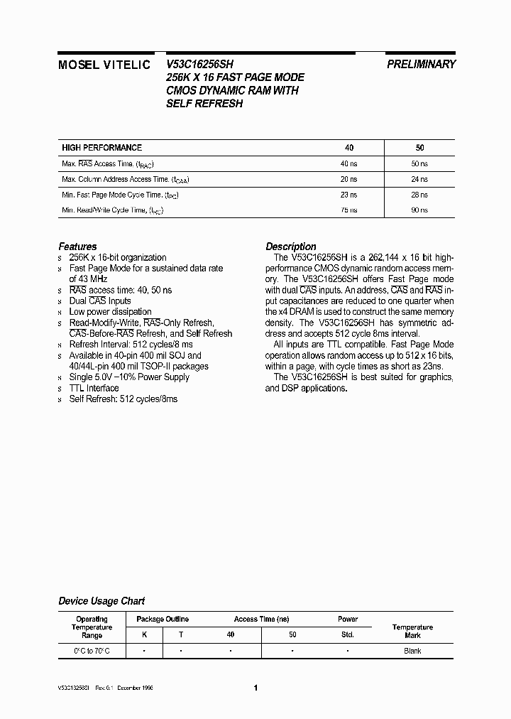 V53C16256SH_1333605.PDF Datasheet