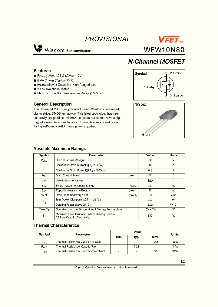 WFW10N80_1336052.PDF Datasheet