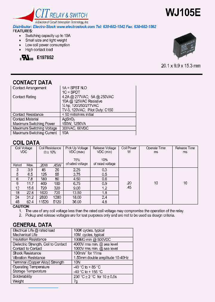 WJ105E1C9VDC45_1336122.PDF Datasheet