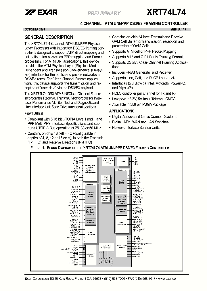 XRT74L74_1177751.PDF Datasheet