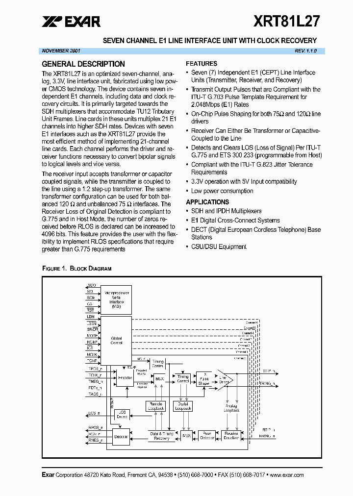 XRT81L27_1177722.PDF Datasheet