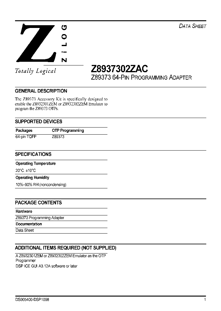 Z8937302ZAC_1338934.PDF Datasheet