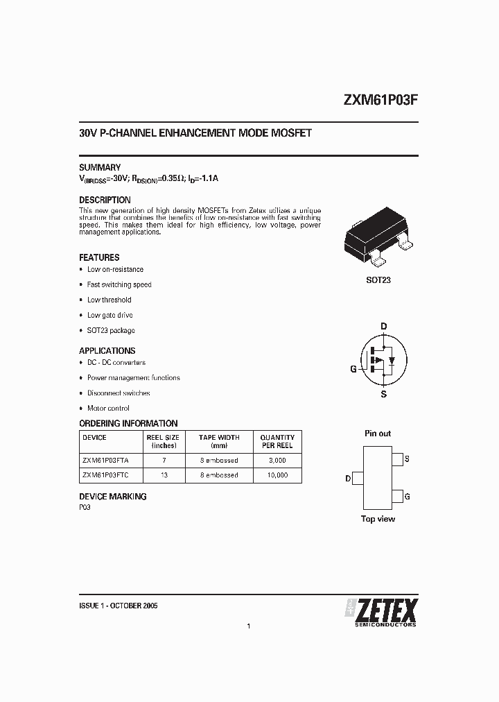 ZXM61P03F05_1339774.PDF Datasheet
