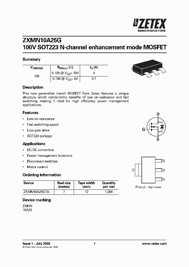 ZXMN10A25GTA_1339841.PDF Datasheet