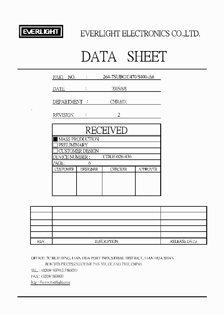 264-7SUBC-C470-S400-A6_4161780.PDF Datasheet