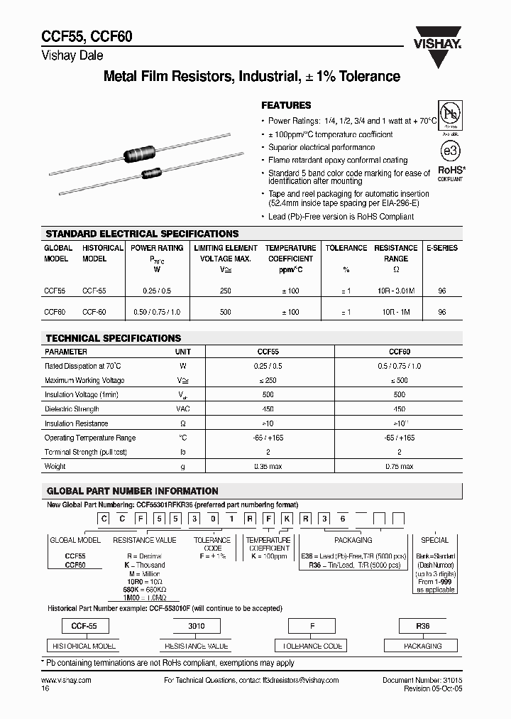 CCF55261KFKE36_4150985.PDF Datasheet