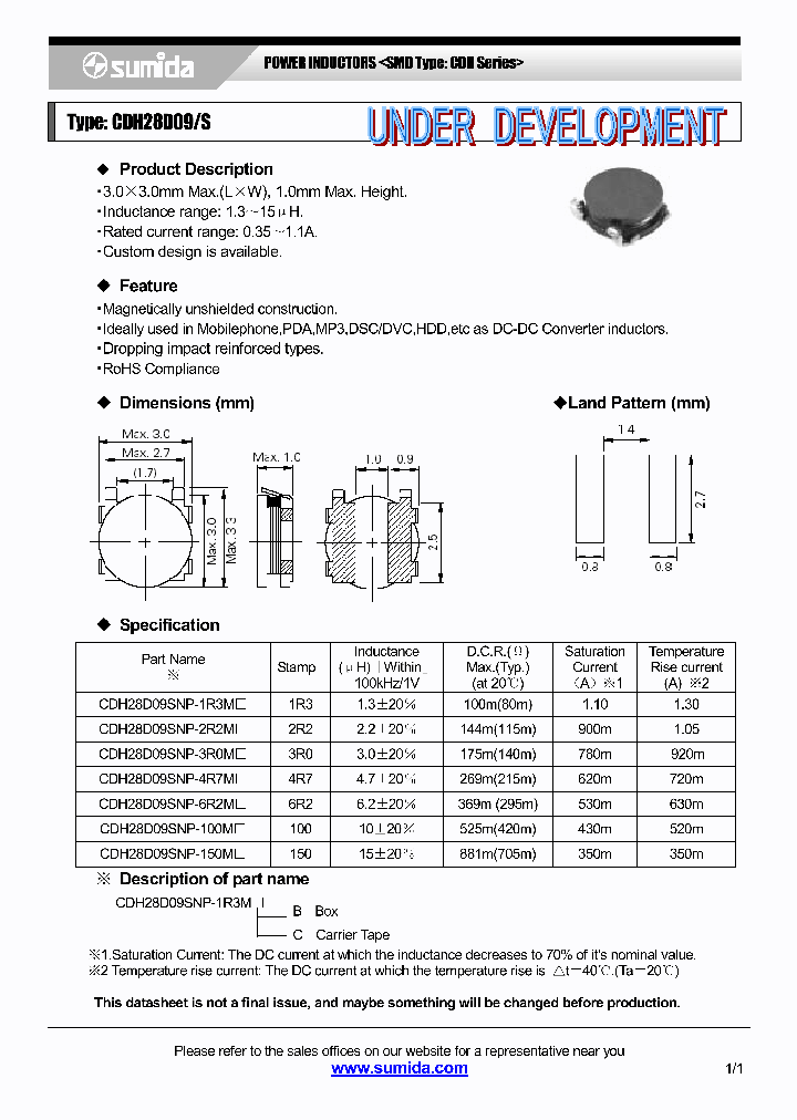 CDH28D09SNP-3R0M_4137846.PDF Datasheet