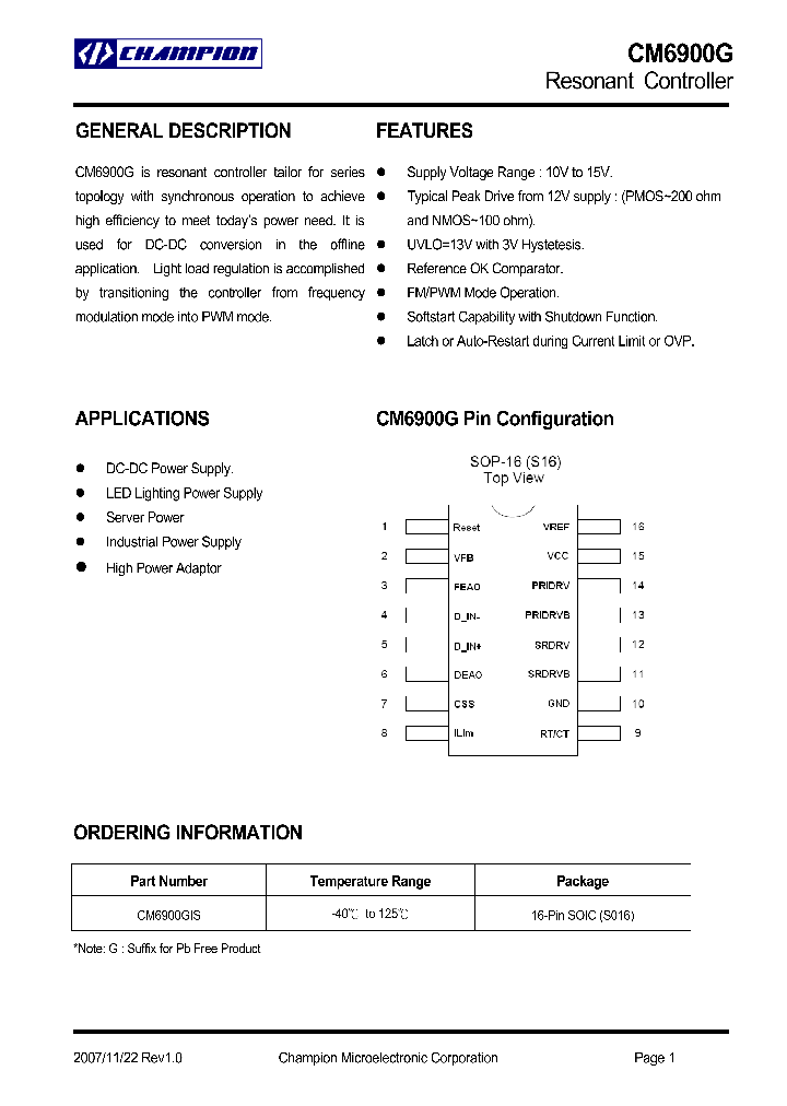 CM6900G_4117331.PDF Datasheet