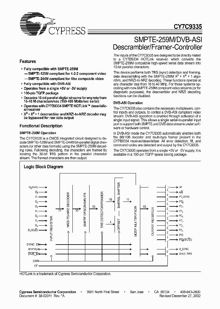 CY7C933502_4163035.PDF Datasheet