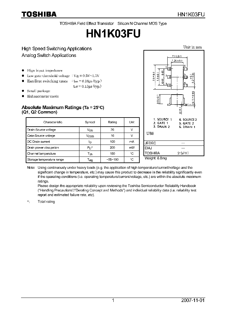 HN1K03FU07_4124635.PDF Datasheet
