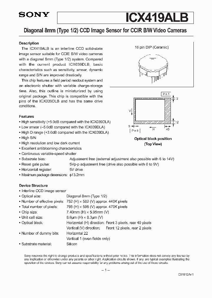 ICX419ALB_4162224.PDF Datasheet